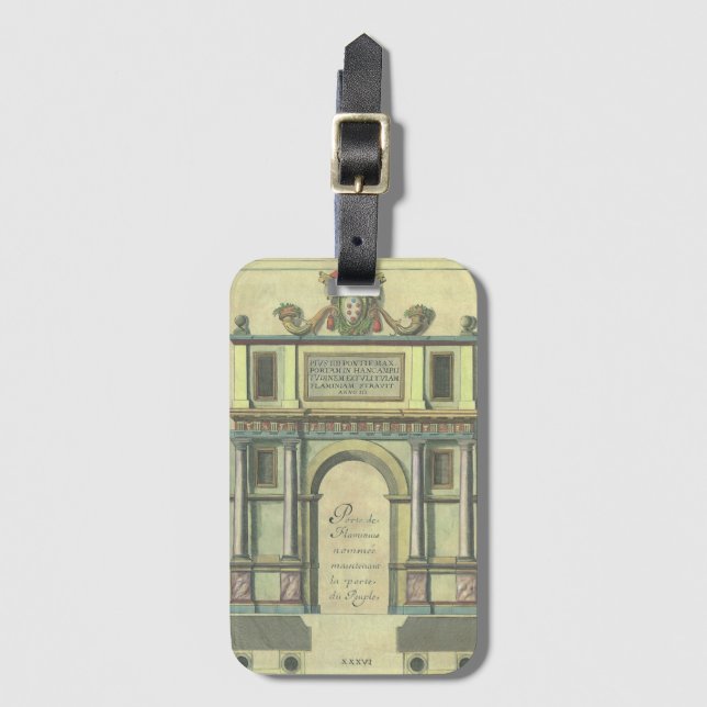 Etiqueta Para Maletas Arquitectura renacentista de entrada de puerta de  (Anverso vertical)