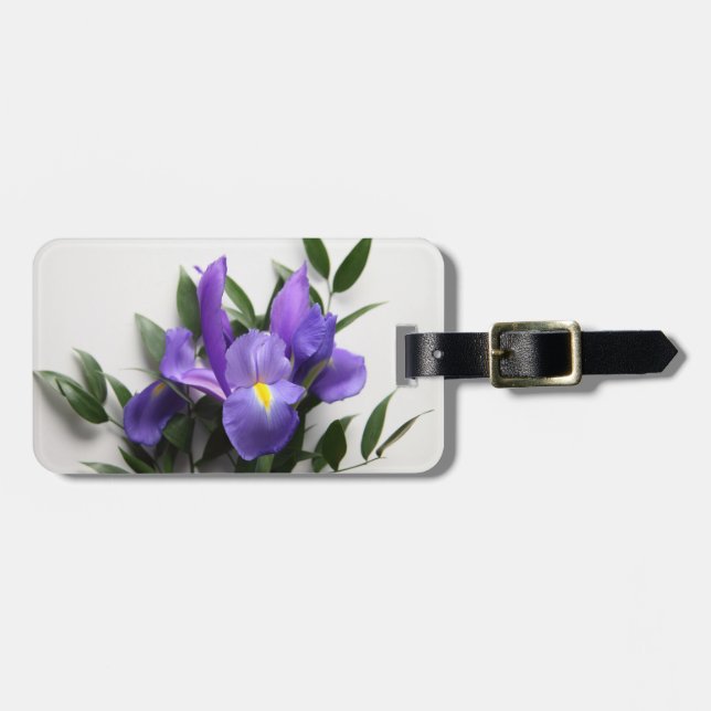Etiqueta Para Maletas Arreglo de iris púrpura (Frente Horizontal)