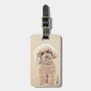 Etiqueta Para Maletas Arroz de juguete en miniatura de perro crema marró