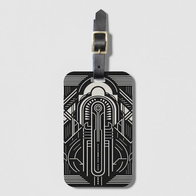 Etiqueta Para Maletas Art Deco (Anverso vertical)