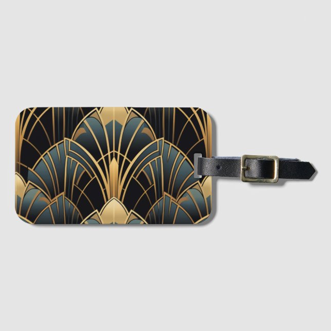 Etiqueta Para Maletas Art Deco (Anverso horizontal)