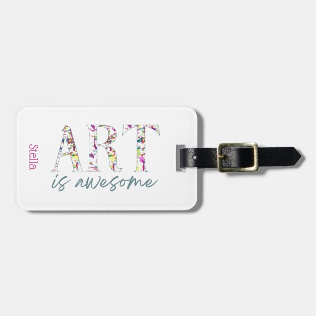 Etiqueta Para Maletas Art is Awesome Personalized  (Frente Horizontal)