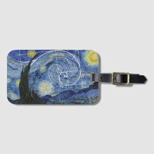 Etiqueta Para Maletas Art Meets Math, Van Gogh Conoce La Tarjeta Fibona