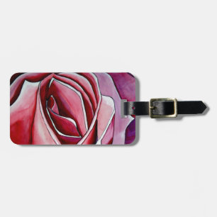 Etiqueta Para Maletas Arte abstracto de macroflor de rosa Rose acuarela
