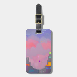 Etiqueta Para Maletas Arte abstracto de paisaje urbano soñador