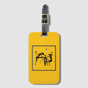 Etiqueta Para Maletas Arte africano, cortés y divertida danza lunar