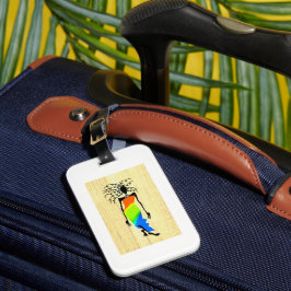 Etiqueta Para Maletas Arte africano Mujer elegante y con estilo 