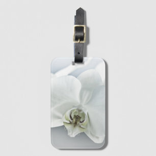 Etiqueta Para Maletas Arte Botánico de Orquídea Blanca Elegante