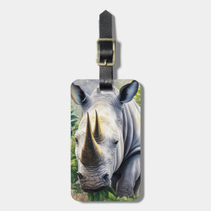 Etiqueta Para Maletas Arte botánico rinoceronte blanco