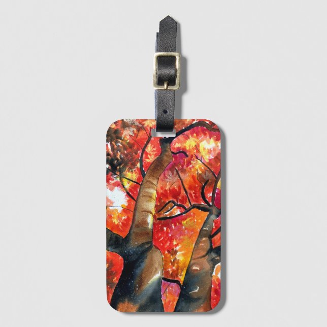 Etiqueta Para Maletas Arte de arce de arce acuático japonés (Anverso vertical)