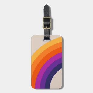 Etiqueta Para Maletas Arte de arcoiris de estilo retro colorido