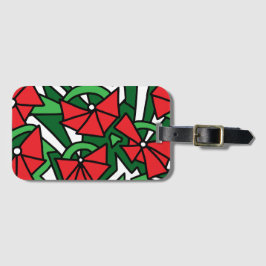 Etiqueta Para Maletas Arte de garabatos de flores rojas