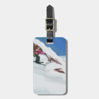 Etiqueta Para Maletas Arte de la montaña de la nieve del esquí