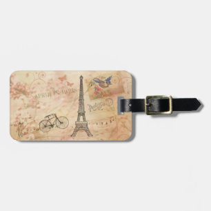 Etiqueta Para Maletas Arte de la torre Eiffel del vintage