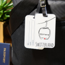 Arte de línea de teleférico suizo | Elegancia alpi