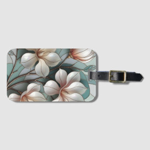 Etiqueta Para Maletas Arte de mosaico floral de vidrio emplomado elegant