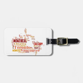 Etiqueta Para Maletas Arte de palabras de ciudades de Canadá