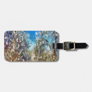 Etiqueta Para Maletas Arte de Pointillismo en árbol de almendras de prim