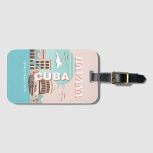 Etiqueta Para Maletas Arte de viaje retro de La Habana Cuba