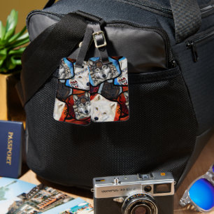 ETIQUETA PARA MALETAS ARTE DE WOLF DEL SUROESTE