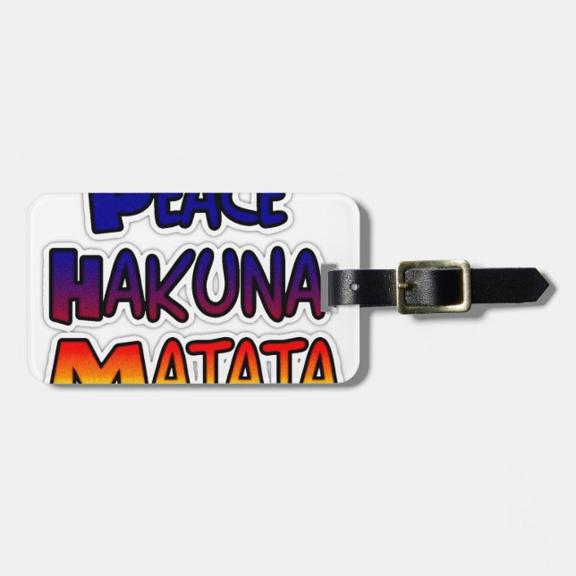 Etiqueta Para Maletas Arte degradado de Peace Hakuna Matata (Frente Horizontal)
