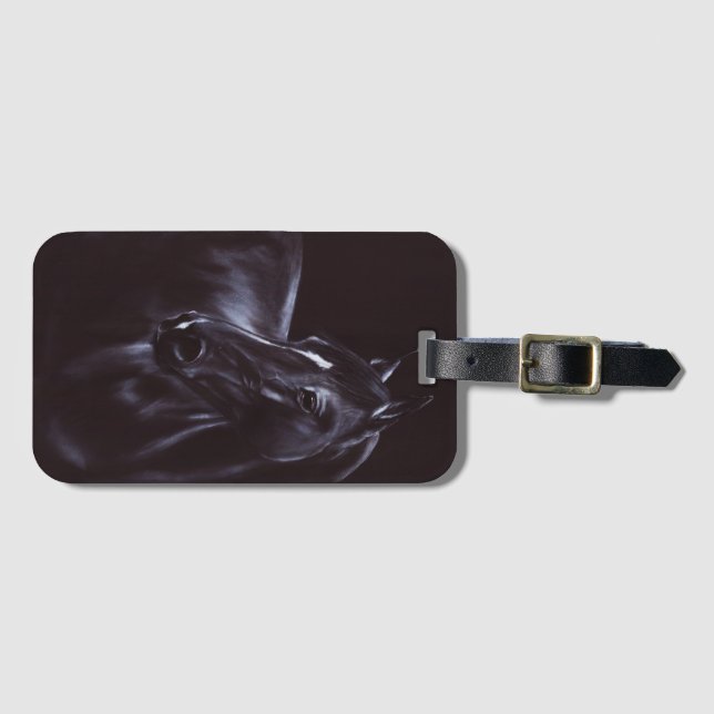 Etiqueta Para Maletas Arte equino pintado a mano (Anverso horizontal)