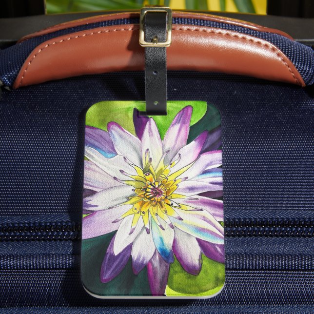 Etiqueta Para Maletas Arte fino de lirio acuático (Anverso In situ 2)