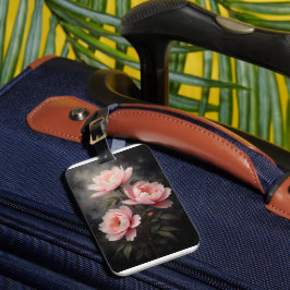 Etiqueta Para Maletas Arte floral de peonía