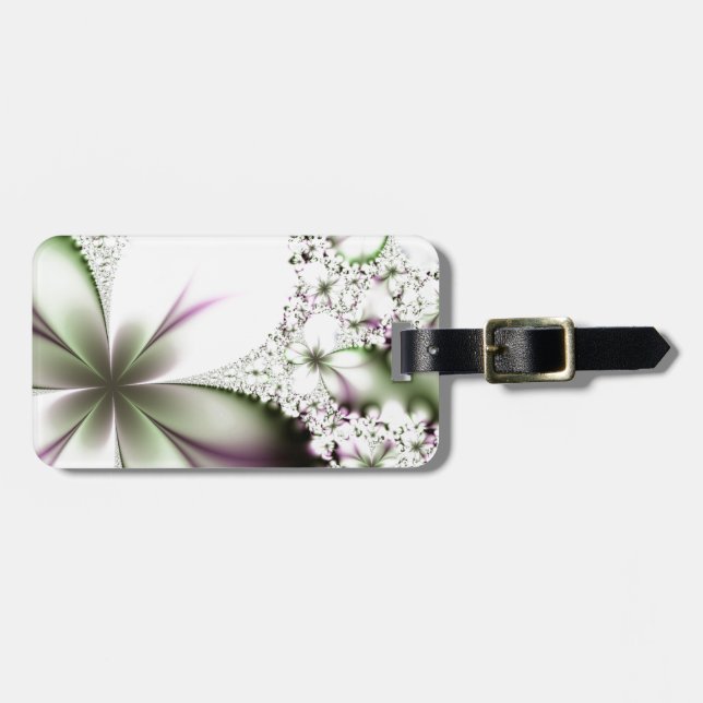 Etiqueta Para Maletas Arte fractal floral (Frente Horizontal)