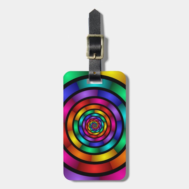 Etiqueta Para Maletas Arte fractal moderno y psicodélico (Frente Vertical)