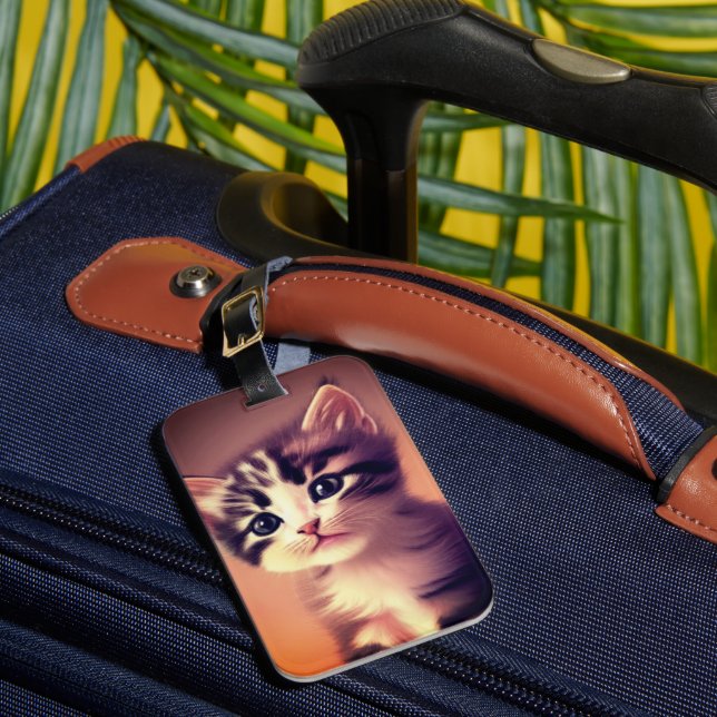 Etiqueta Para Maletas Arte gatito (Anverso In situ 1)