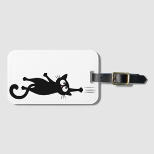 Etiqueta Para Maletas Arte Imprimible Minimalista de Gato Negro, Modo Di