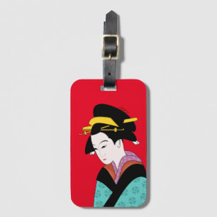 Etiqueta Para Maletas Arte japonés Cute Geisha