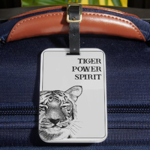 Etiqueta Para Maletas Arte original de animal de espíritu tigre
