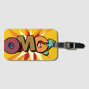 Etiqueta Para Maletas Arte Pop de Cómic Retro Divertido OMG