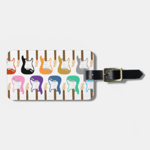 Etiqueta Para Maletas Arte pop de la guitarra eléctrica