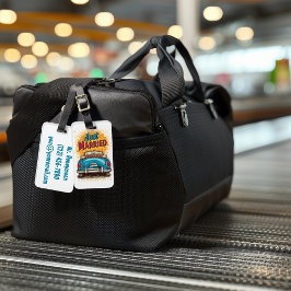 Etiqueta Para Maletas Arte pop recién casado