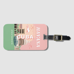 Etiqueta Para Maletas Arte retro vintage de La Habana Cuba