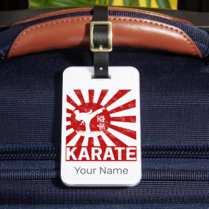 Etiqueta Para Maletas Artes marciales de karate con diseño vintage japon