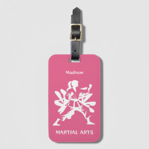 Etiqueta Para Maletas Artes Marciales de Nombre Personalizado, Texto y C
