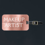 Etiqueta Para Maletas Artista de maquillaje Metalizado cepillado de oro<br><div class="desc">Oro rosado y Rosa Cepillado de oro Metalizado Artista de maquillaje Artículos de belleza Etiqueta de nombre para un Salón. El nombre y la profesión o el negocio pueden cambiarse para cualquier tipo de negocio. Póngase en contacto con el diseñador para obtener más elementos coincidentes.</div>