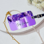 Etiqueta Para Maletas Artista moderno Glam Lavanda Púrpura Metálica<br><div class="desc">Diseño moderno y personalizado de etiquetas de equipaje con pinceladas purpurinoso en tonos violetas y chispas sobre un fondo metálico morado. El texto es totalmente personalizable. Para cambiarlo, utilice la opción Personalizar. Para obtener más cambios, como cambios en el tipo de letra, color de fuente o diseño de texto, utilice...</div>
