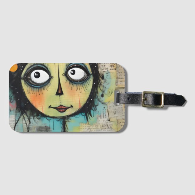 Etiqueta Para Maletas ArtLady 22 Encantador y afligido (Anverso horizontal)