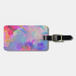 Etiqueta Para Maletas Artsy, morado floral