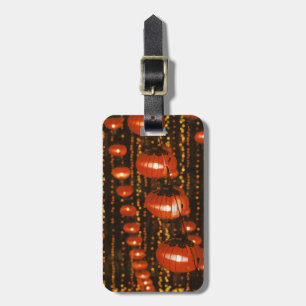 Etiqueta Para Maletas Asia, China, Beijing. Linternas chinas rojas,