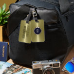 Etiqueta Para Maletas Aspecto de acero inoxidable metálico personalizado<br><div class="desc">Aspecto de acero inoxidable con imprenta metálica personalizada. Esta no es una imagen metalizado sino una imagen que parece metálica.</div>