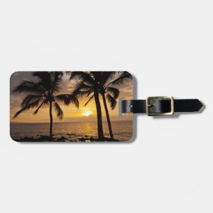 Etiqueta Para Maletas Atardecer de palmera