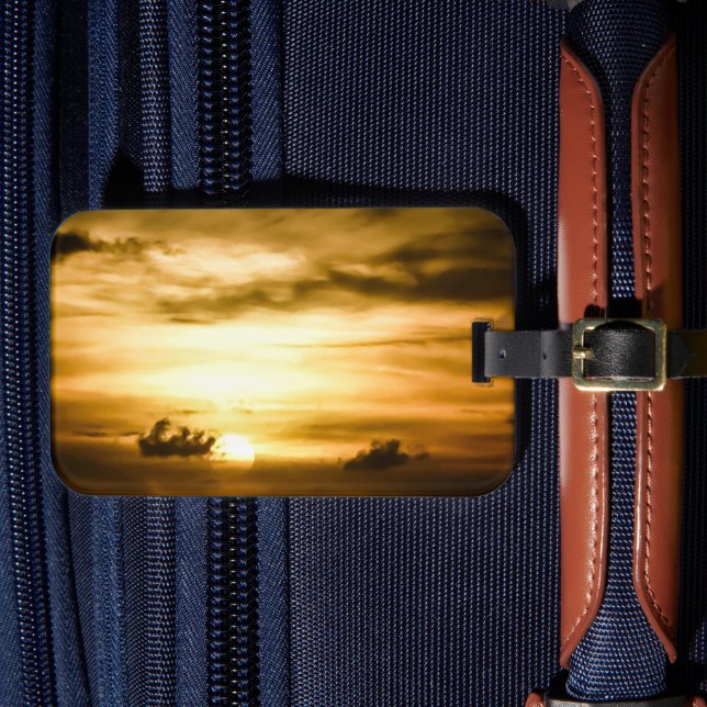 Etiqueta Para Maletas Atardecer En El Océano Pacífico (Anverso In Situ 4)