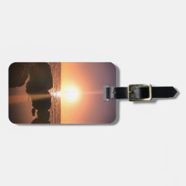 Etiqueta Para Maletas Atardecer en Florida en la playa Fotografía Natura