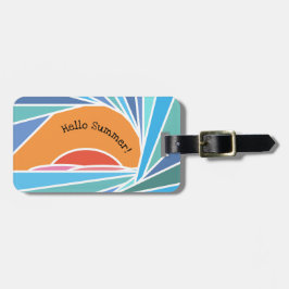 Etiqueta Para Maletas Atardecer en ola de barril